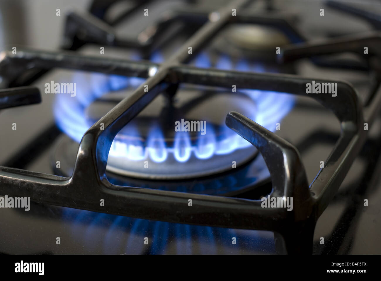 Blue flames of gas stove Stock Photo Alamy