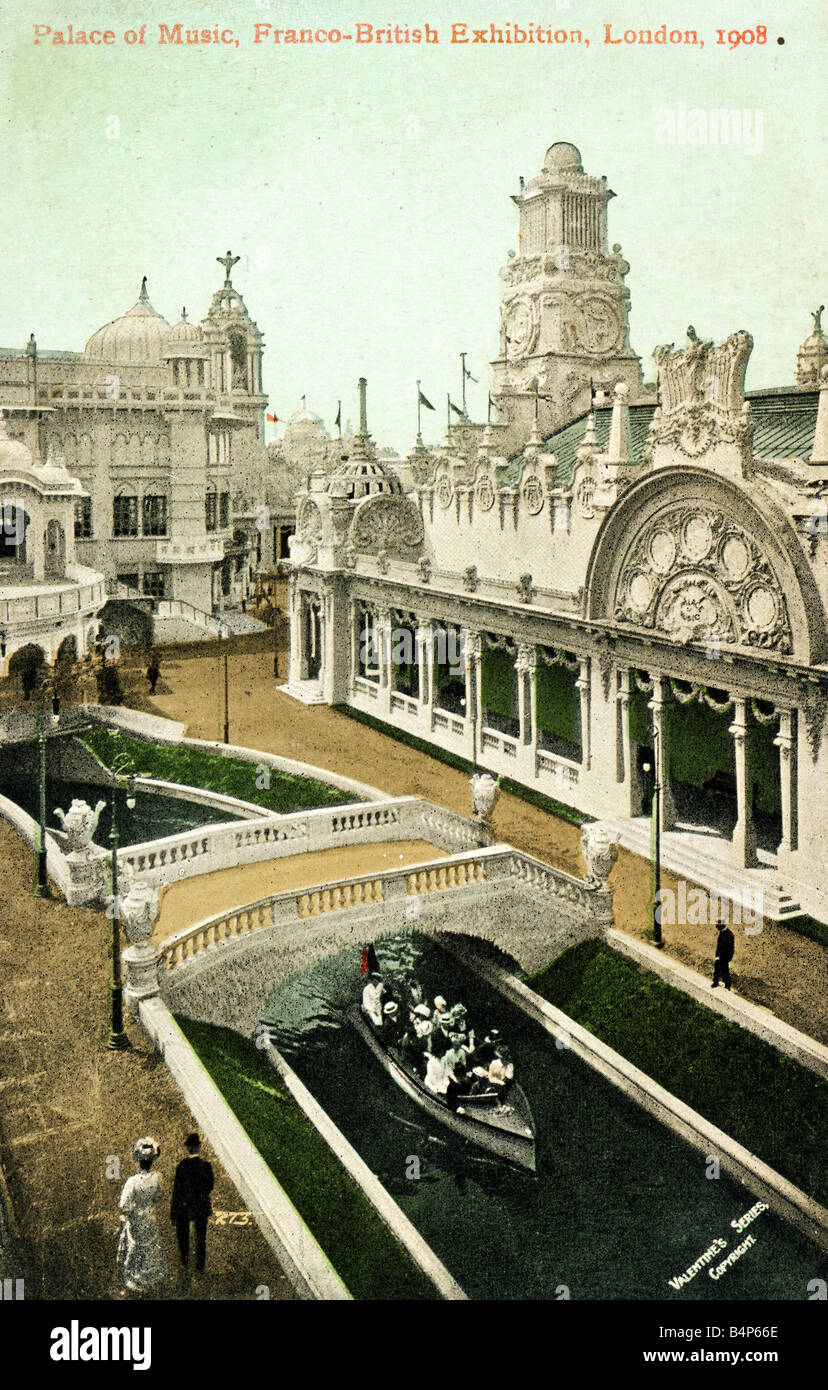 Old vintage British Topographical Commemorative  Picture Postcard of the Franco-British Exhibition 1908 FOR EDITORIAL USE ONLY Stock Photo