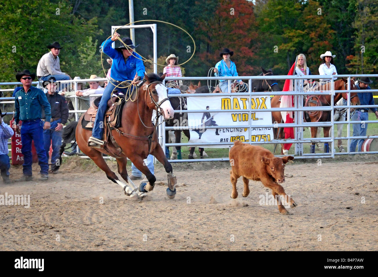 High School Boys and Girls Rodeo Competition Port Huron Michigan Stock
