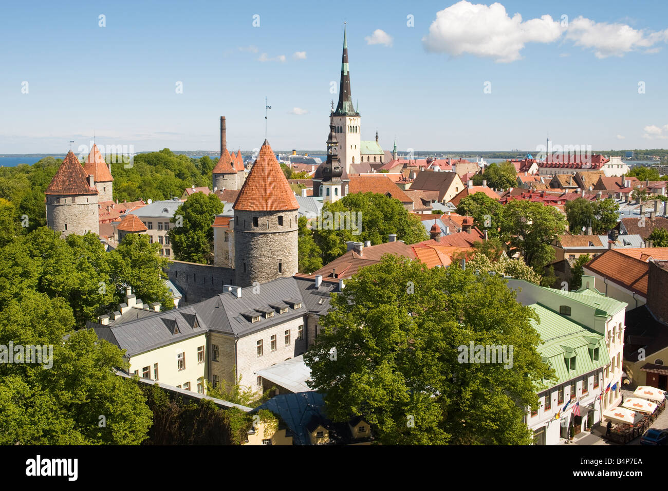 General View Across Tallinn Old Town From Toompea Hill Tallinn
