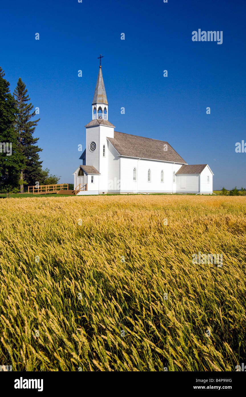 A rural church in Cardinal Manitoba Canada Stock Photo