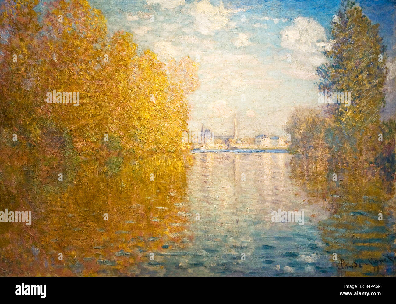 Autumn Effect at Argenteuil Claude Monet oil on canvas 1873 Courtauld Gallery interior Somerset House London England Stock Photo