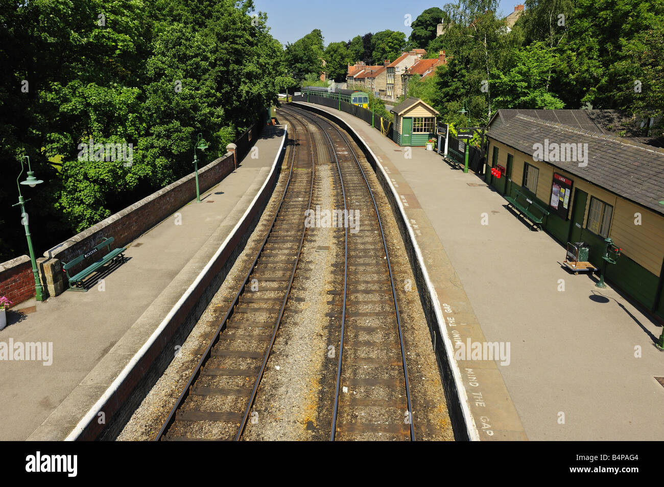 Deserted railway station Stock Photo