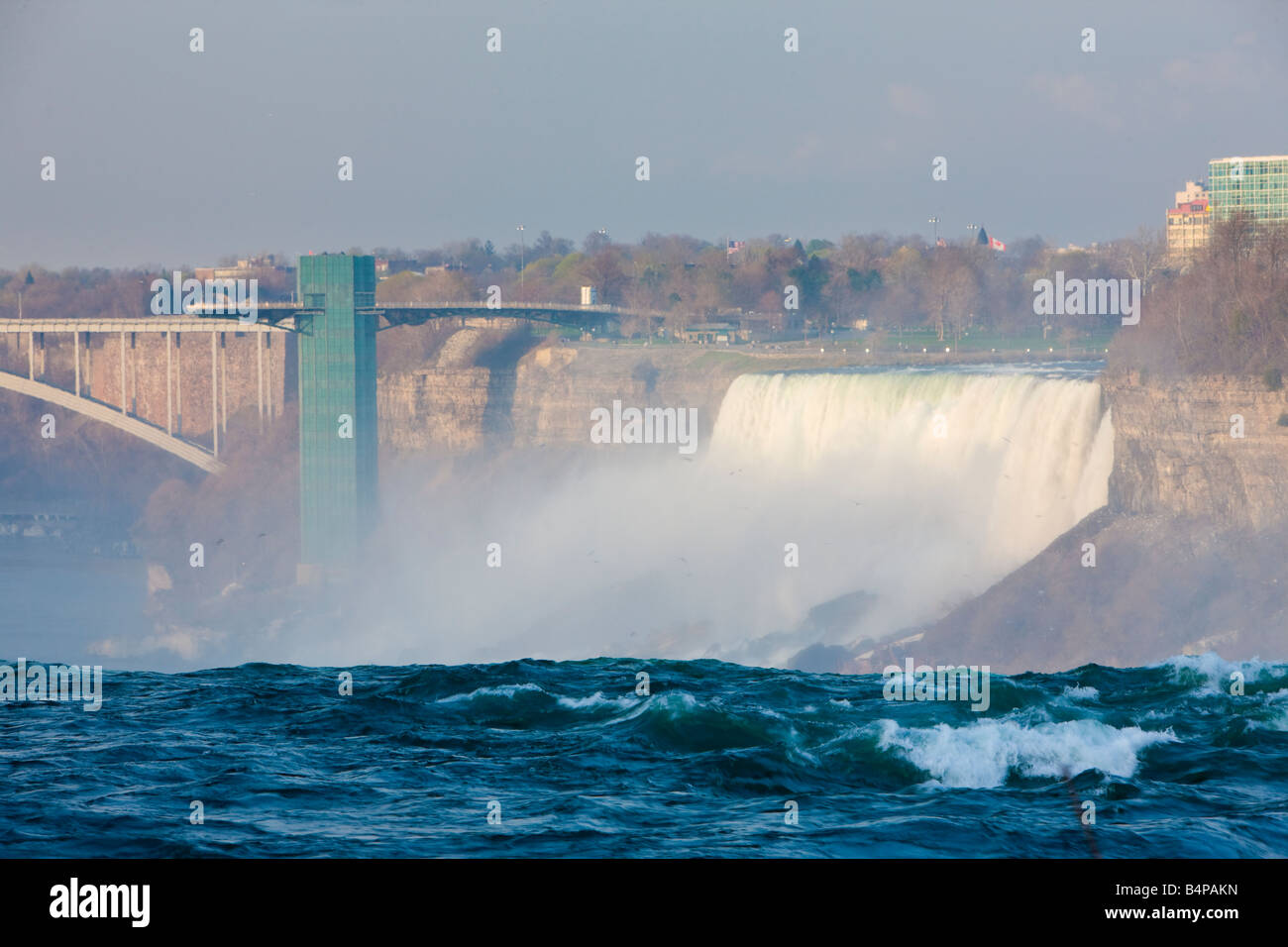 American Falls and viewing platform seen from above the Horseshoe Falls