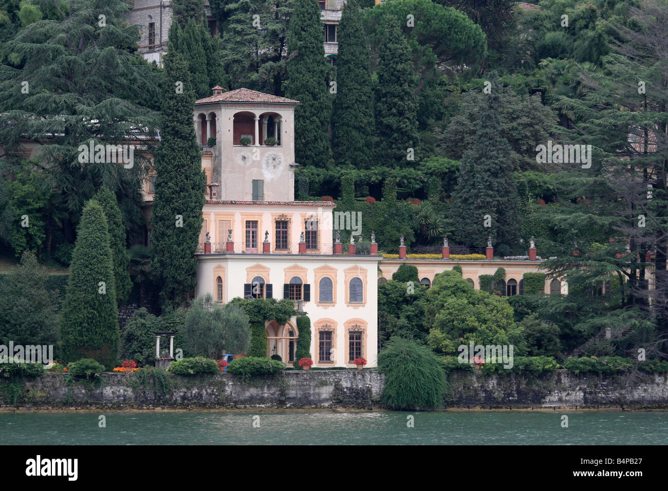 Villa by Lake Lugano, Switzerland, Europe Stock Photo
