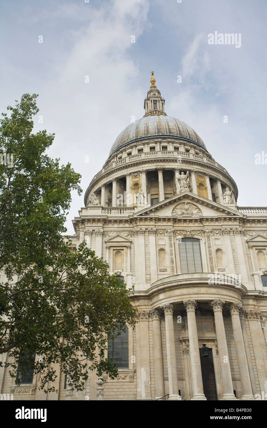 St Pauls Cathedral exterior and dome London England UK United Kingdom GB Great Britain British Isles Europe EU Stock Photo