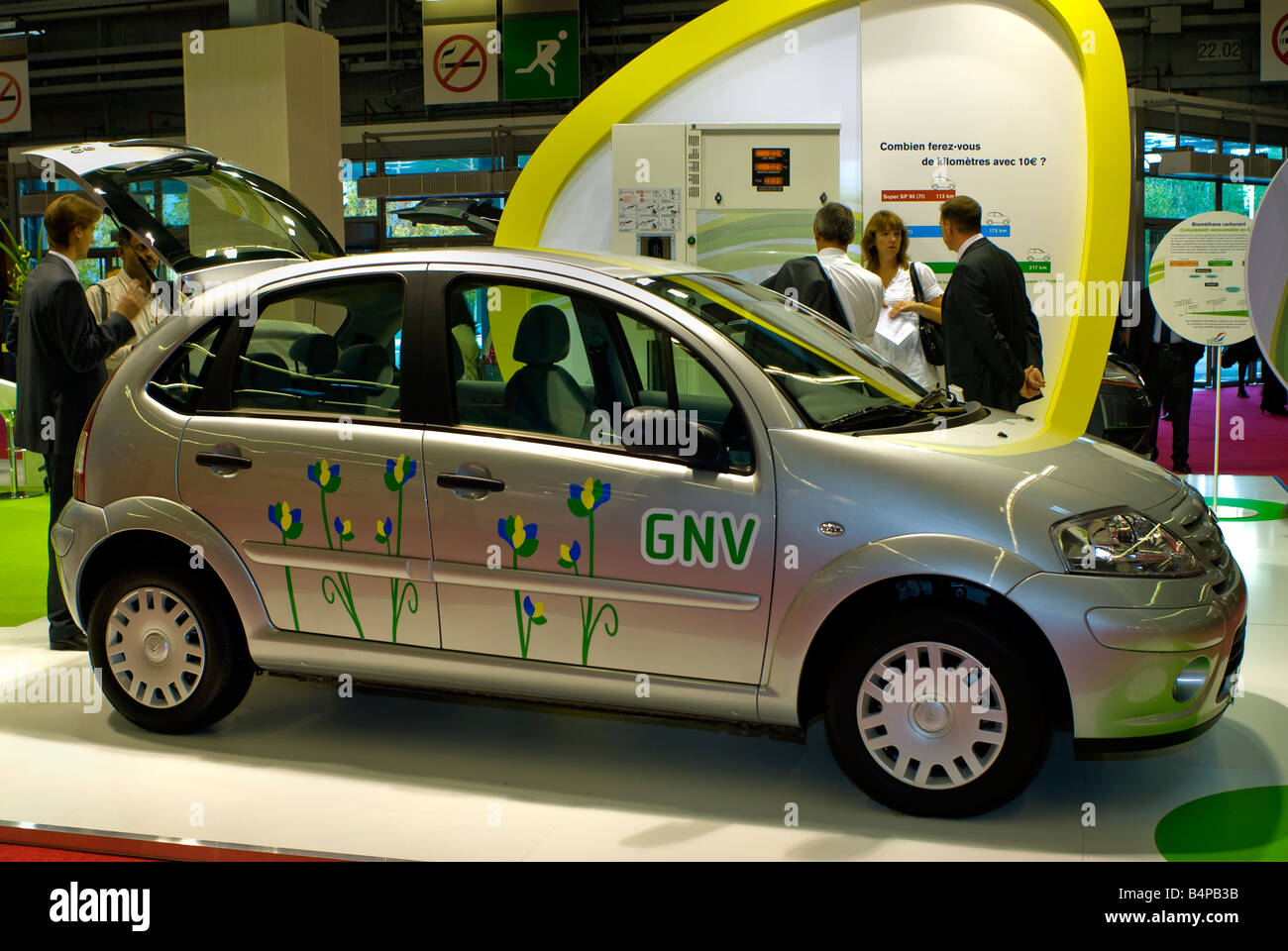 Paris France, Paris Auto Show Natural Gas Green Car on Display at GDF
