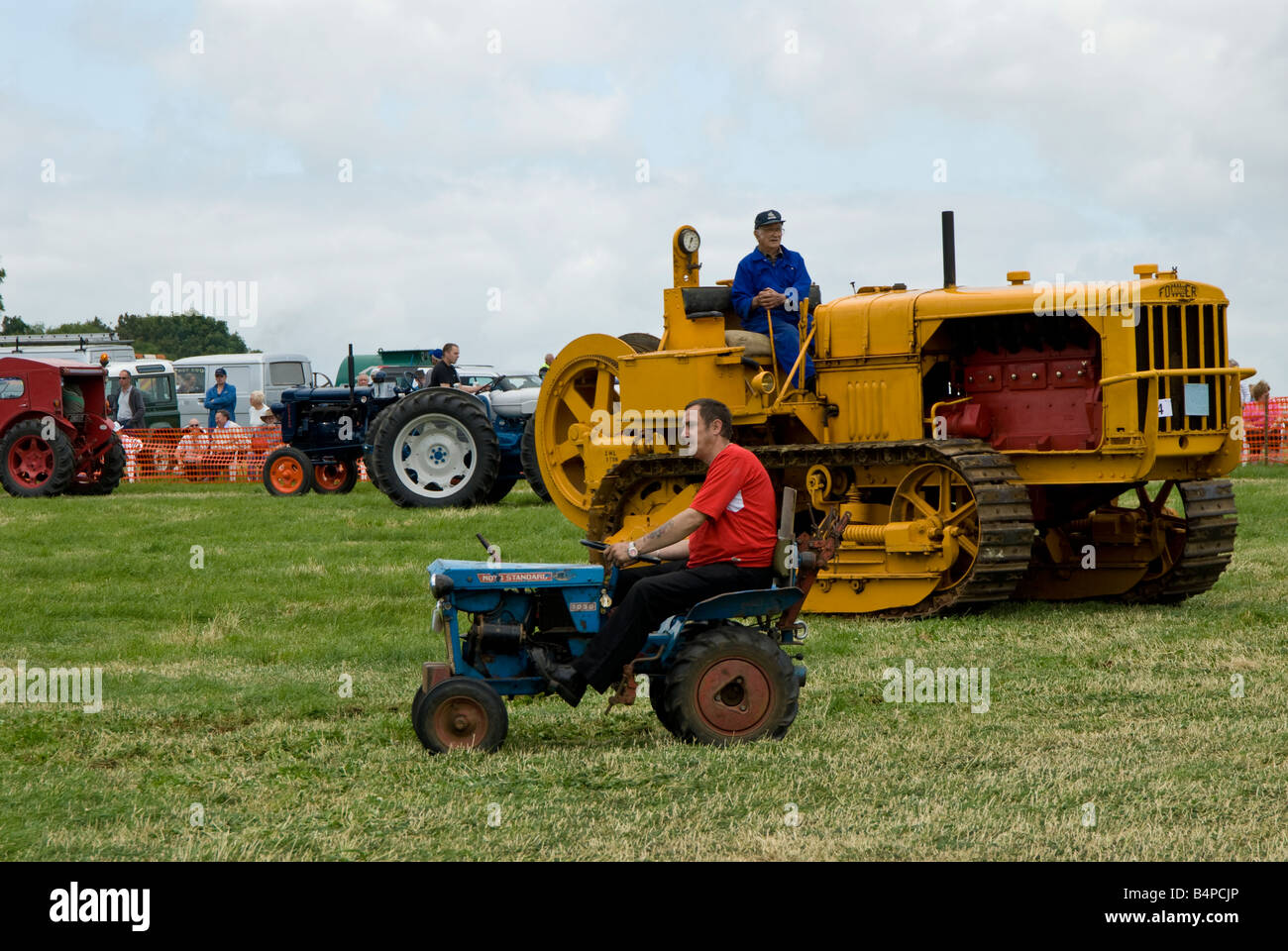 A Moto Standard mini tractor and Fowler caterpillar tracked vehicle at Bloxham Vintage Vehicle Show. UK Stock Photo