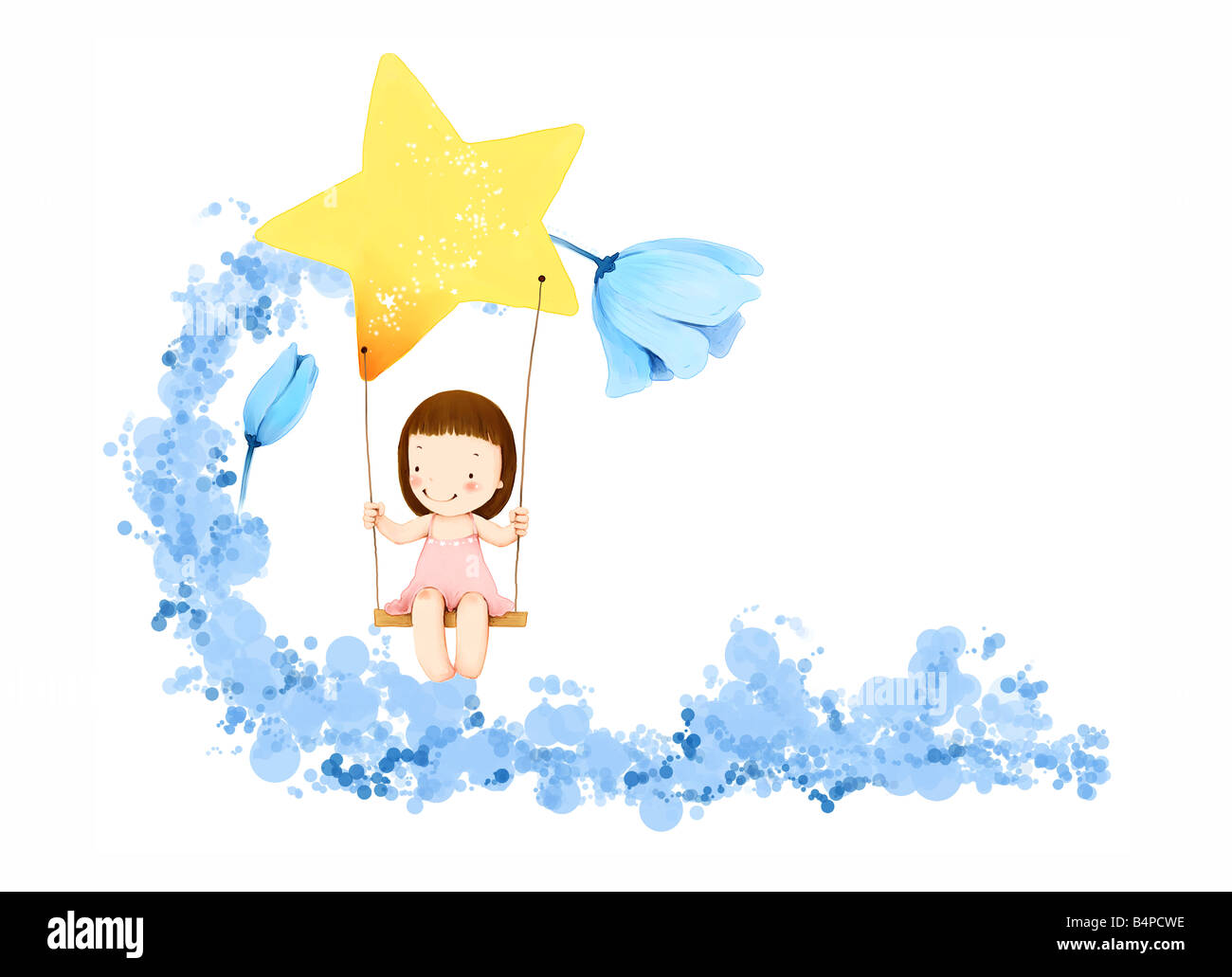 Representation of girl sitting on a swing Stock Photo - Alamy