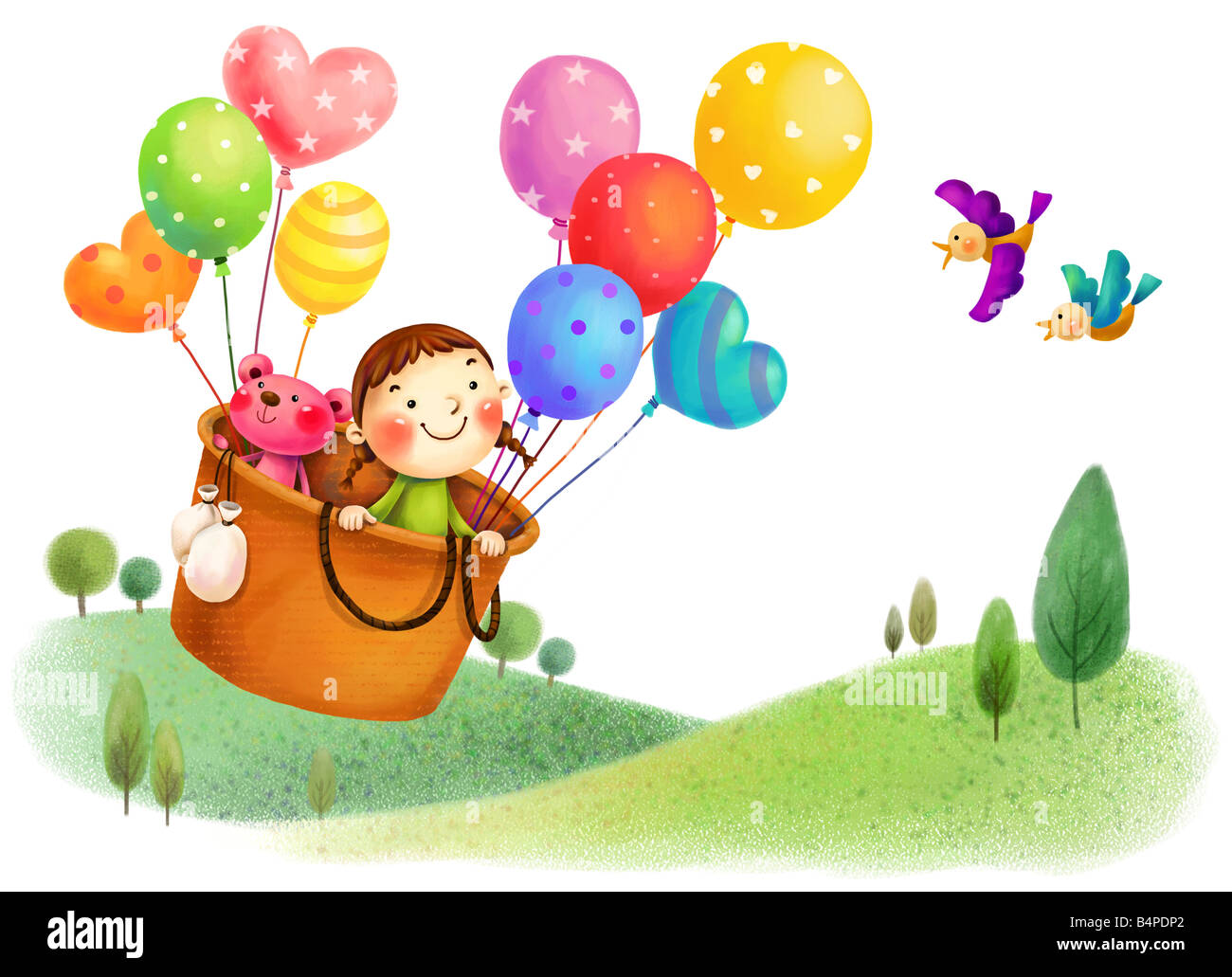 teddy bear in hot air balloon