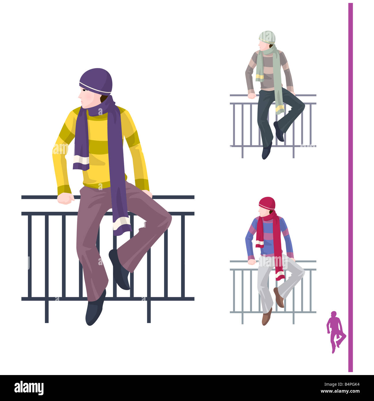 Someone Sitting Railing Drawing Railing art Cut Out Stock Images & Pictures - Alamy