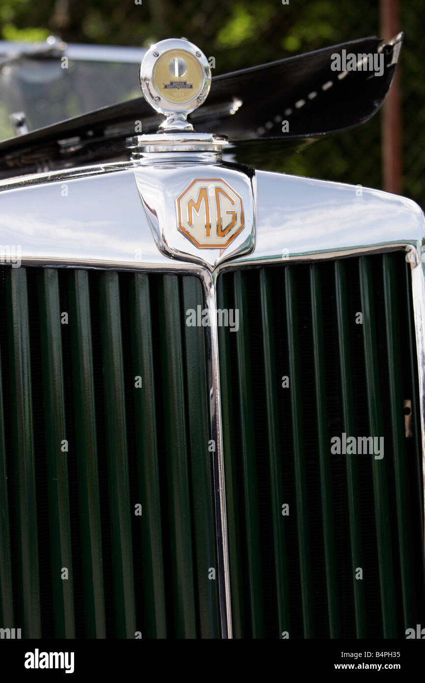 MG Badge on a classic car Stock Photo