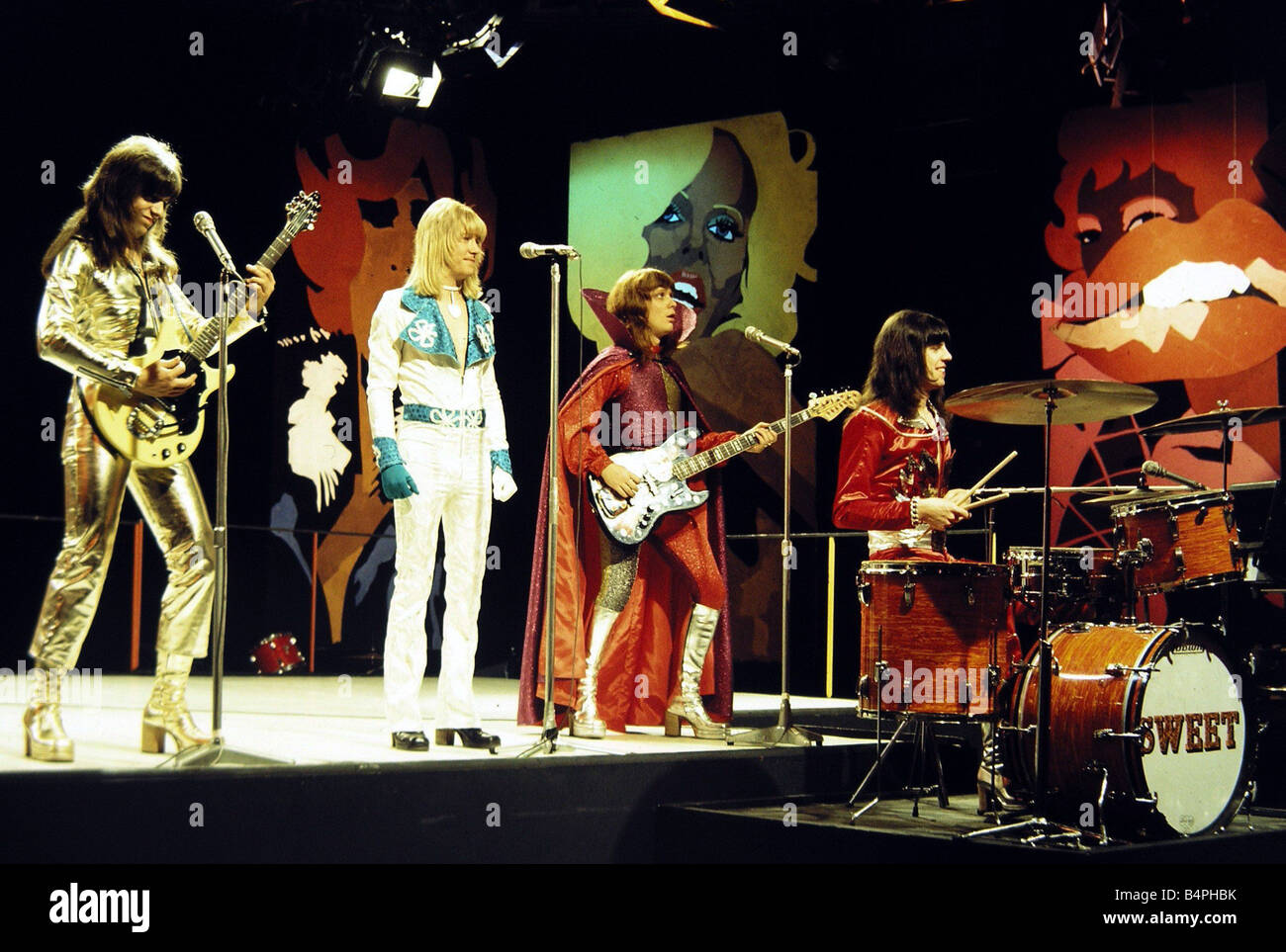 Sweet Pop Group seen here in rehearsals at the Coventry studios of Top of  the Pops 1973 Stock Photo - Alamy