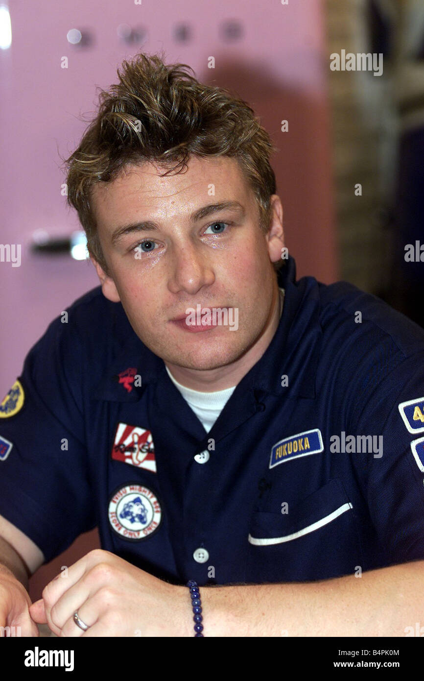 Jamie Oliver December 2001 at the good food show Stock Photo