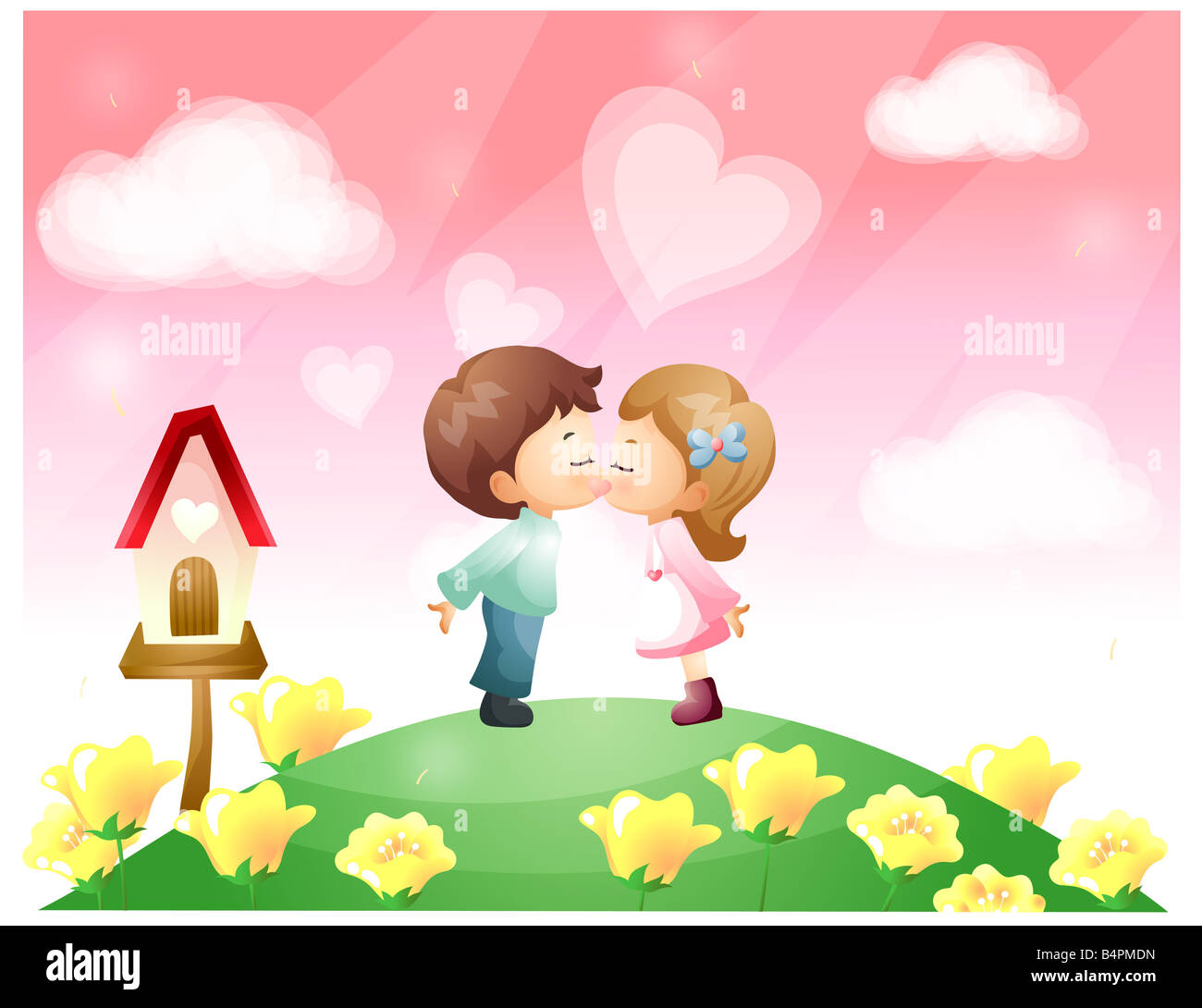 Boy And Girl Kissing Art High Resolution Stock Photography And Images Alamy