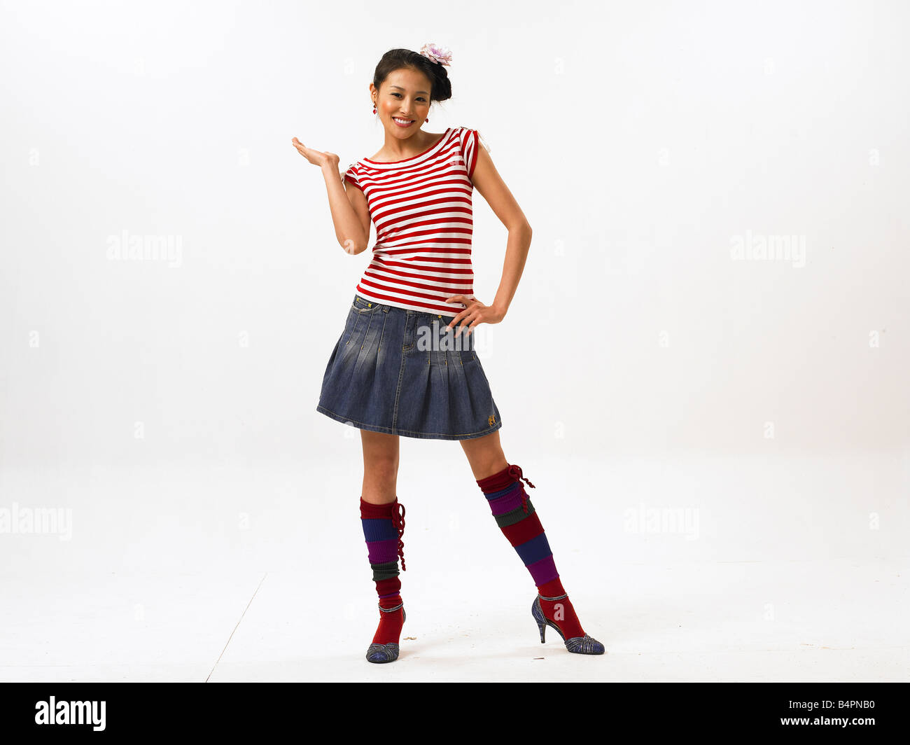 Young woman wearing mini skirt Stock Photo