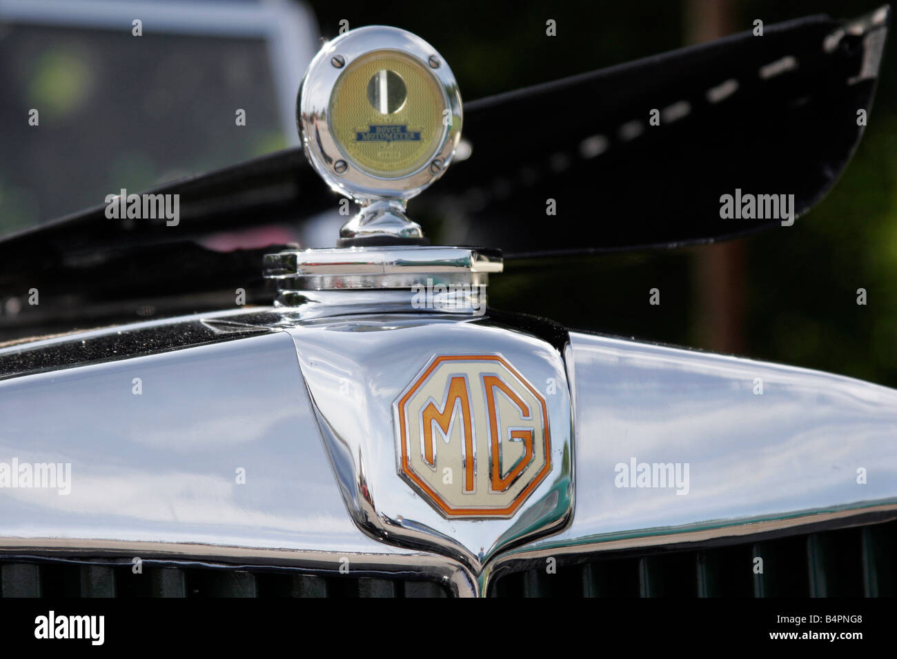 MG Badge on a classic car Stock Photo