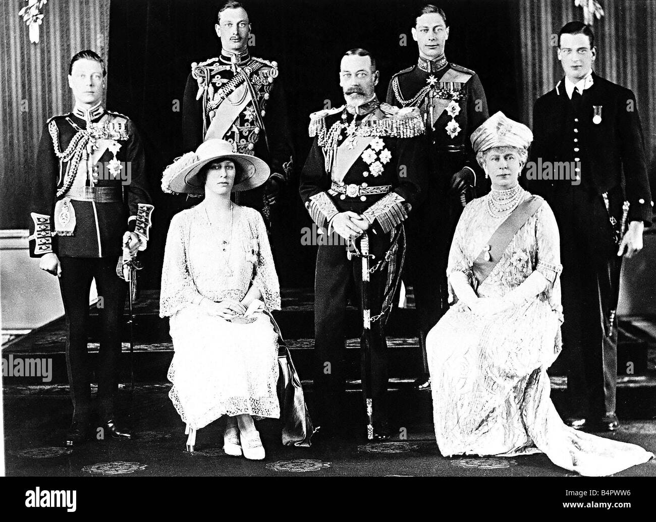 Queen Mother wedding of the Duke of York to Lady Elizabeth Bowes Lyon in April 1923 Stock Photo