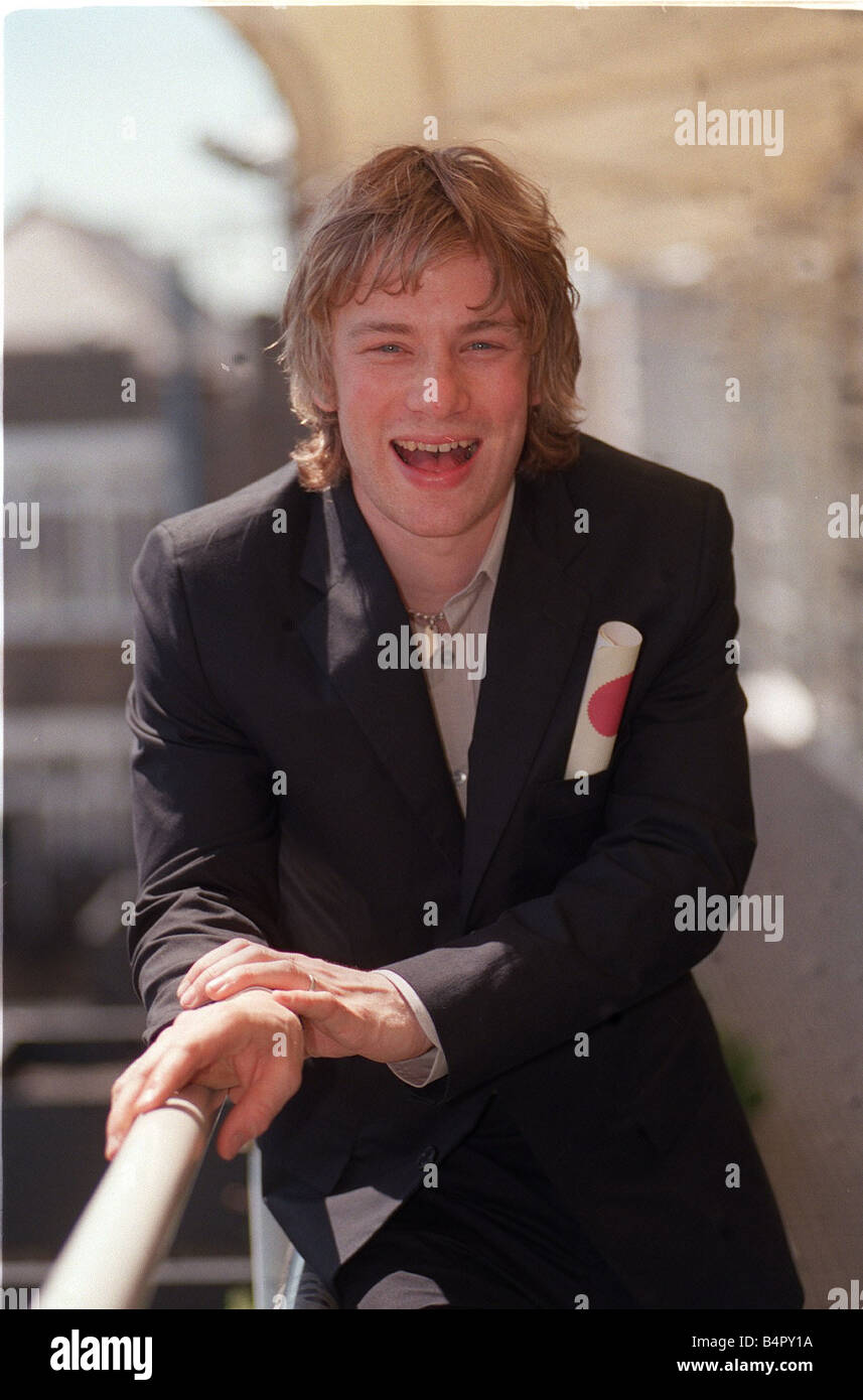 Celebrity Chef Jamie Oliver May 1999 launching The City and Guilds future 100 project in London