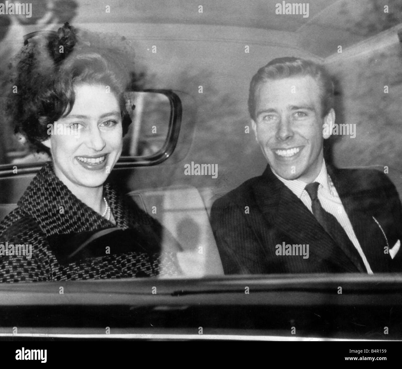 Princess Margaret and her husband Lord Snowdon Anthony Armstrong Jones return to Clarence House Stock Photo