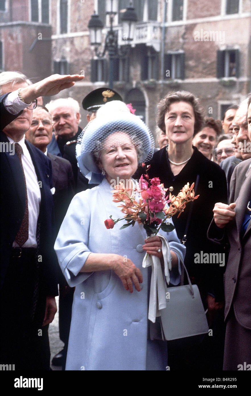 HRH Queen Elizabeth Queen Mother October 1984 visits Venice Stock