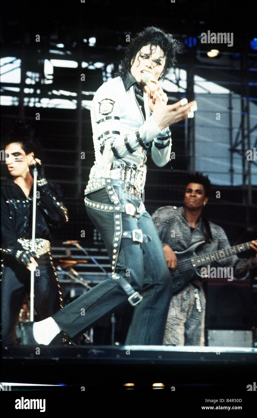 Michael Jackson In concert at Cardiff Arms Park 26th July 1988 Stock Photo
