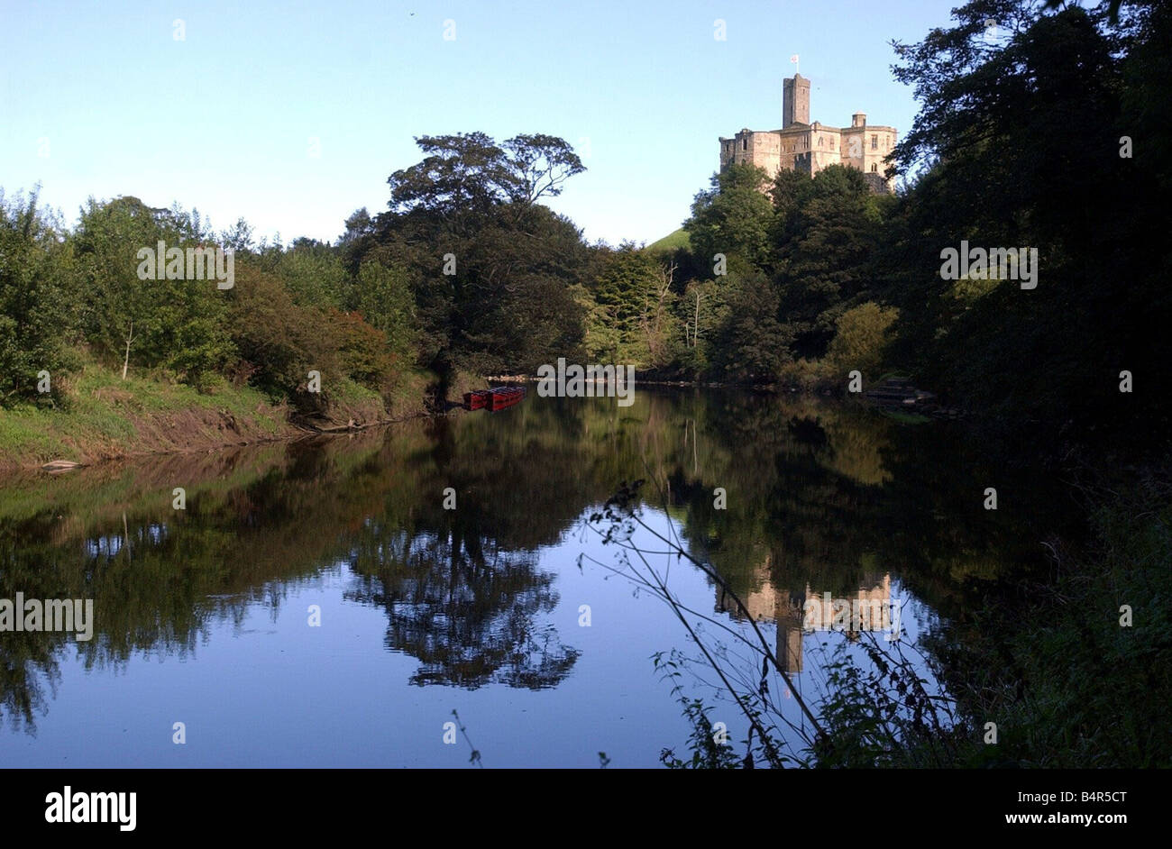 Warkworth Castle and hermitage Stock Photo - Alamy