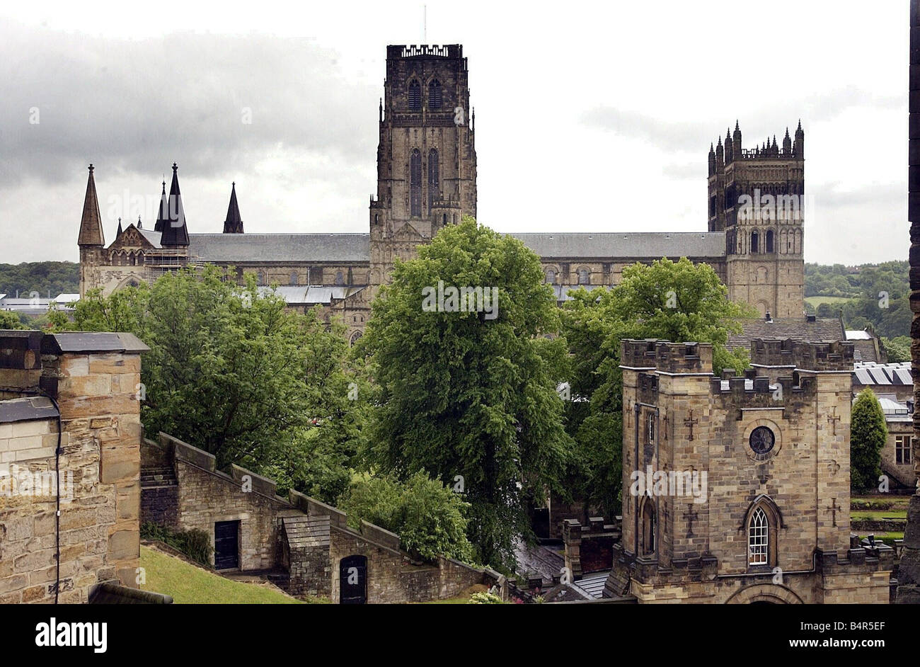 Durham Cathederal from the roof of Durham Castle Stock Photo Alamy