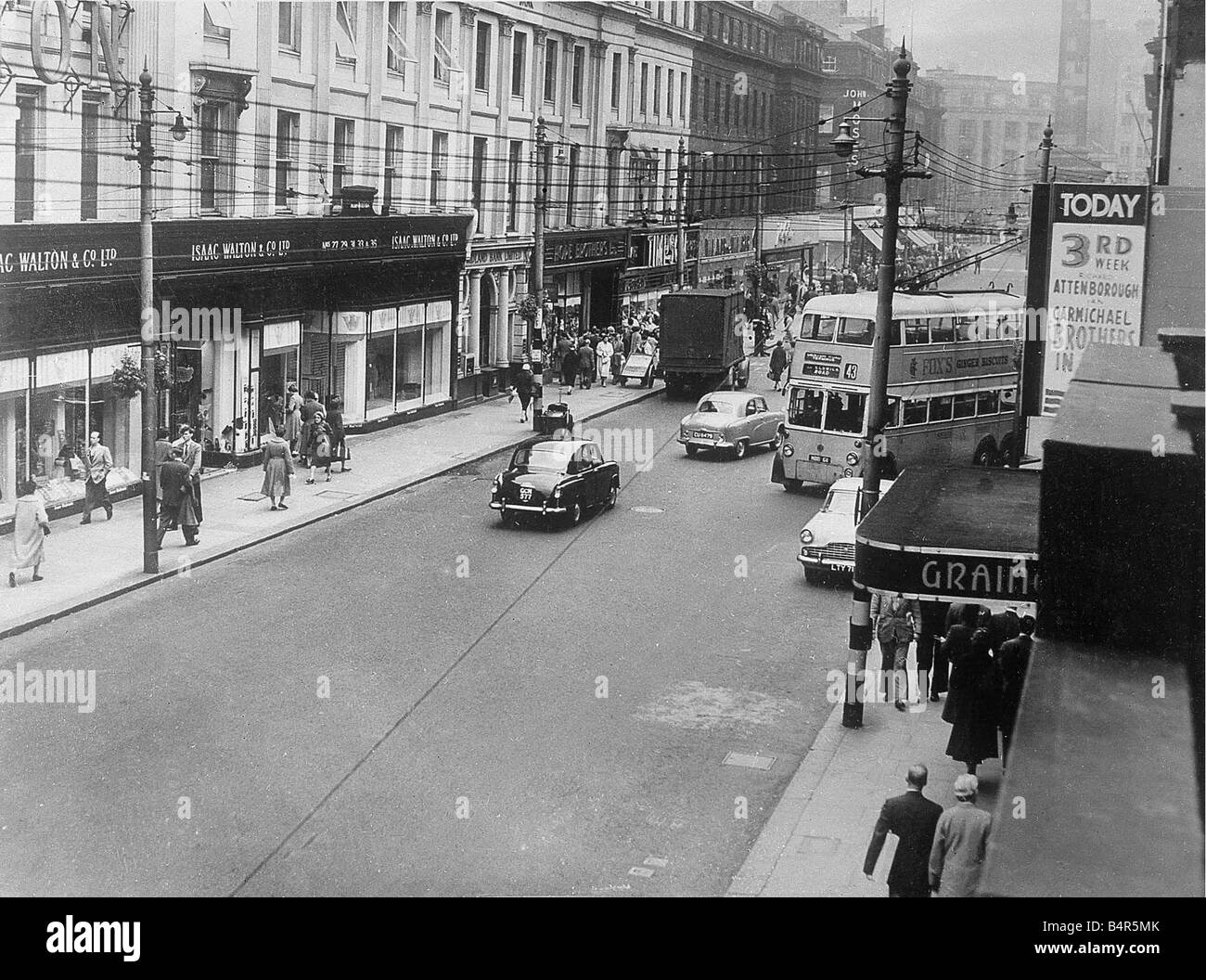 A view of Grainger Street Newcatle in 1957 Stock Photo