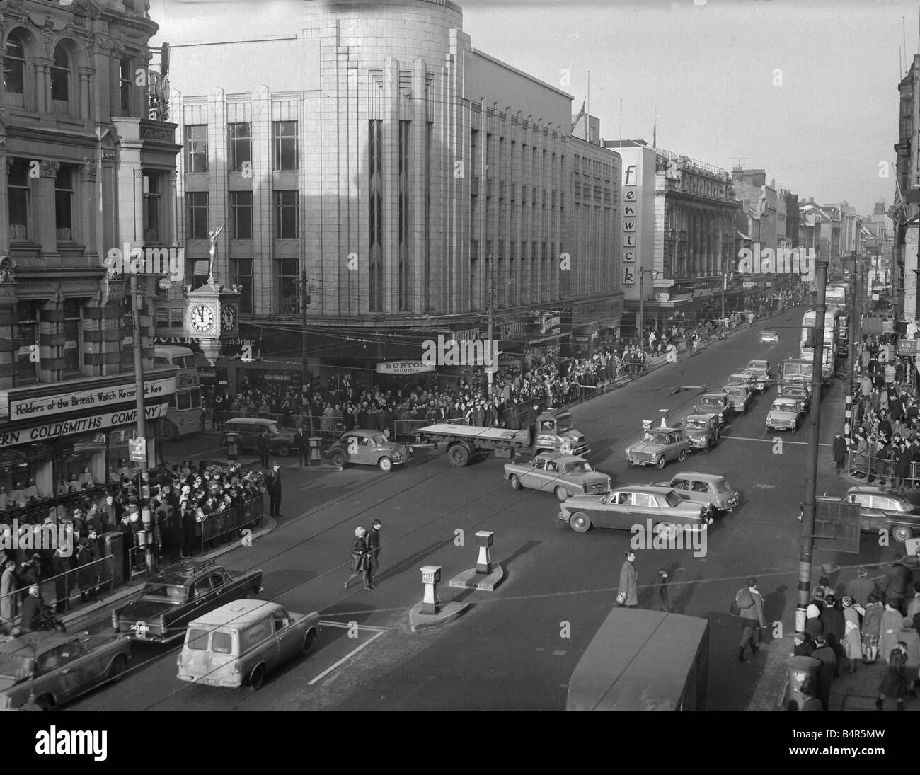 An intersection at Northumberland Street Newcastle c 1960 Stock Photo