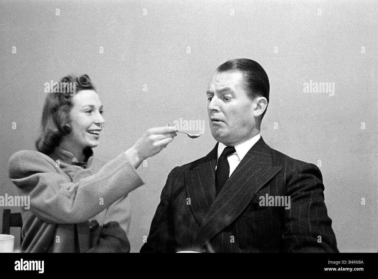 Actor Jack Warner seen here with actress Joan Winters Circa 1945 Stock Photo