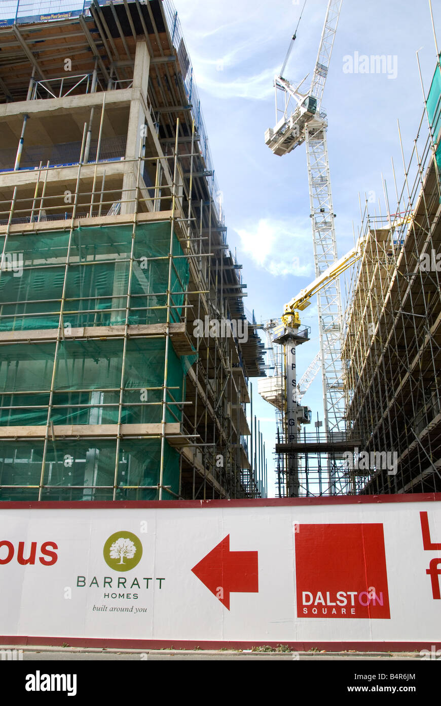 Hackney London October 2008 New apartment block being built in Dalston