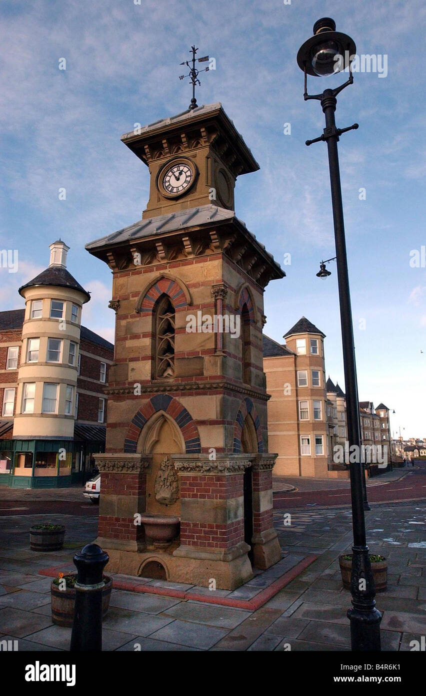 Tynemouth Priory Donated clock tower Stock Photo