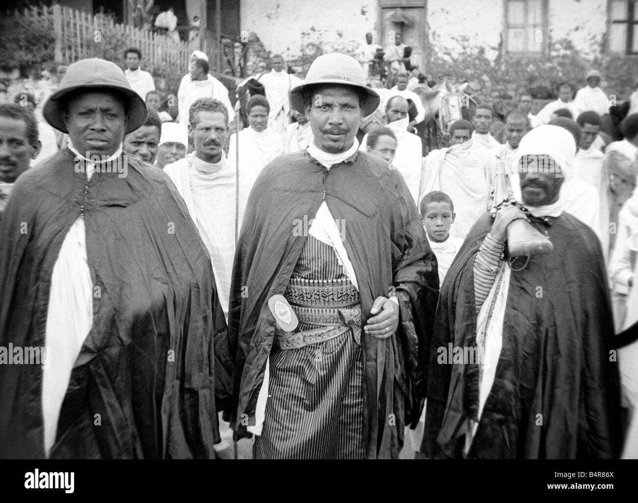 Men of Abyssinia Circa 1935 War Conflict Military People men Africa Ethiopia 1930s Stock Photo