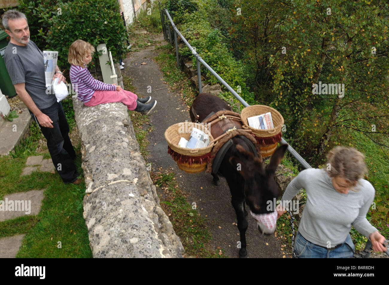 Delivering produce from the local community owned shop by donkey in