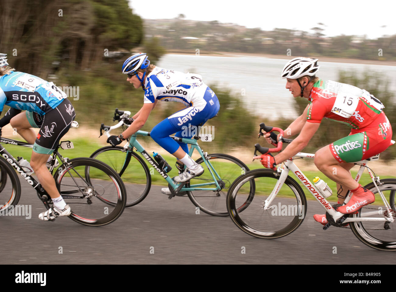 Competitors in the 2008 Tour of Tasmania during the Ulverstone Criterium stage Stock Photo