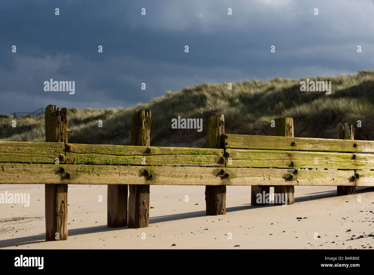 Stormy weather over Horsey beach, Norfolk Stock Photo