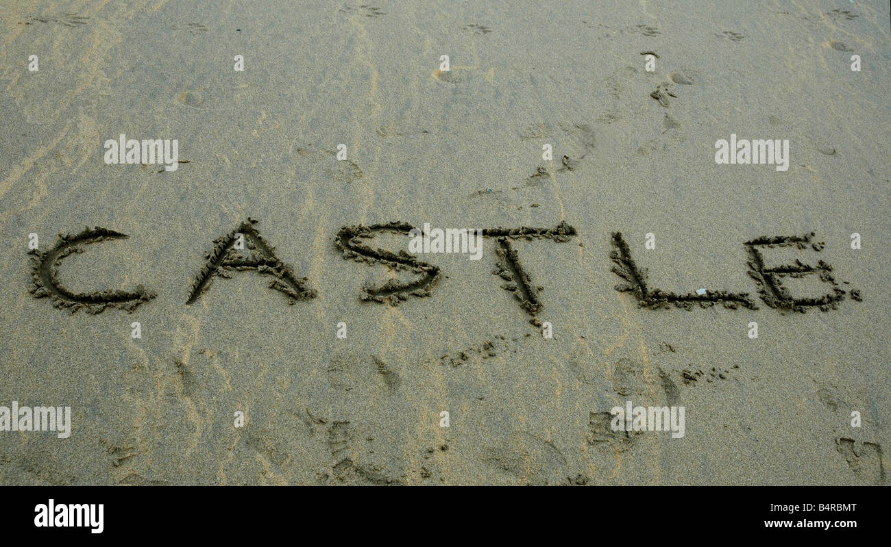 Writing in the sand Stock Photo Alamy