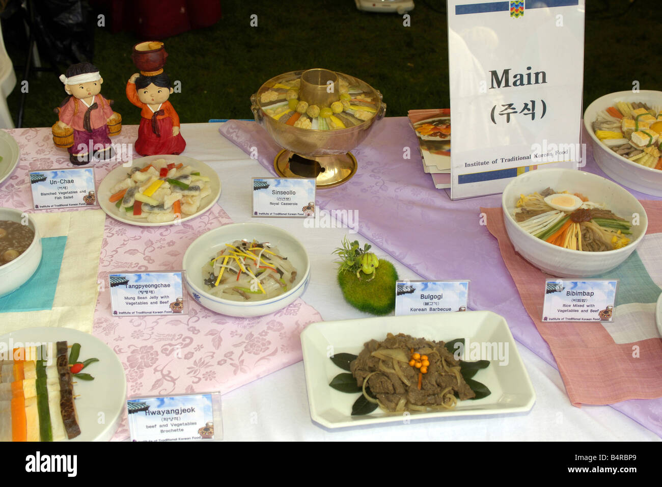 Selection of traditional Korean foods on display at the Cultural Centre