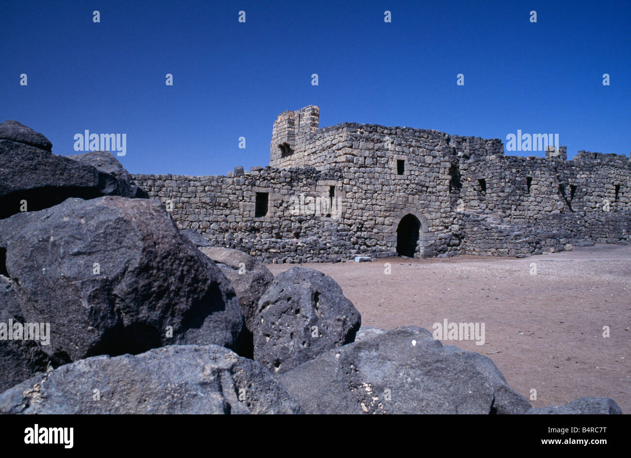 Azraq castle, one of the desert castles in Jordan. Stock Photo