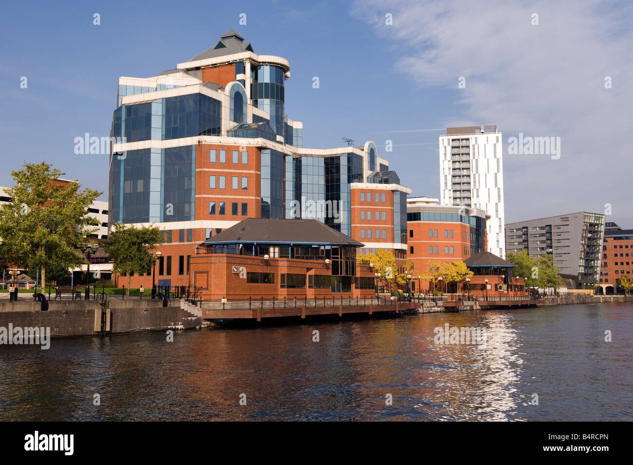 Salford Quays Victoria Building in Manchester,Great Britain Stock Photo