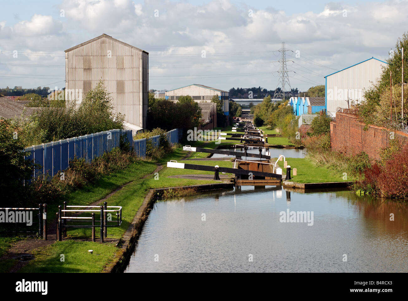 Walsall Canal at Ryders Green Locks, West Bromwich, West Midlands, England, UK Stock Photo