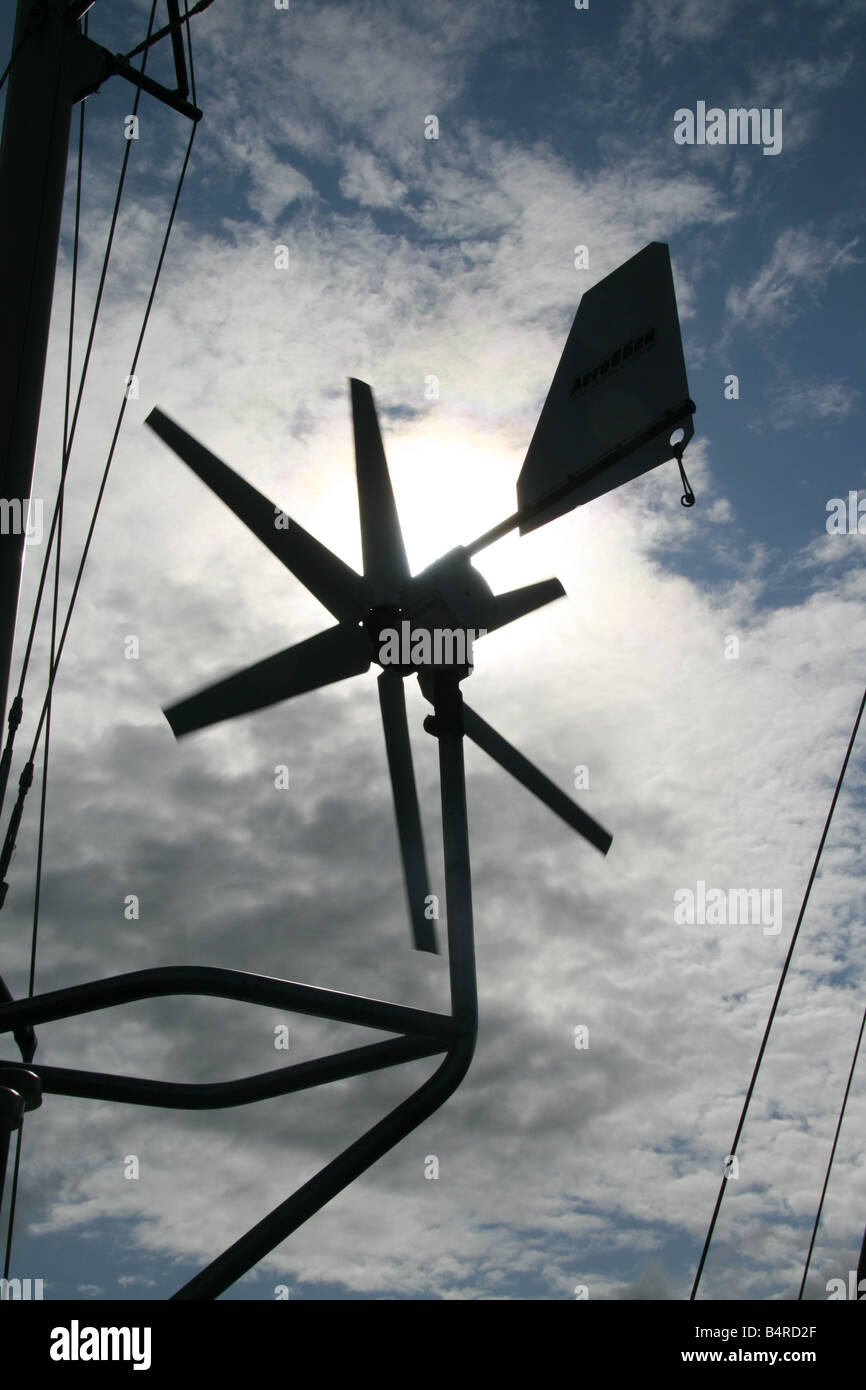 wind direction gauge instrument on boat Stock Photo
