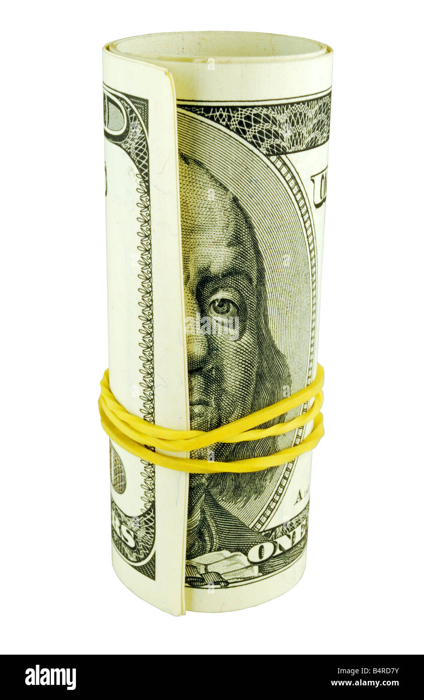 Bankroll Cut Out Stock Images Pictures Alamy - banknotes of united states of america dollars one hundred dollar bill roll stock image