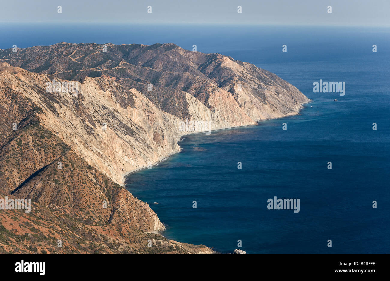 Aerial view of the south side of Catalina Island California Channel