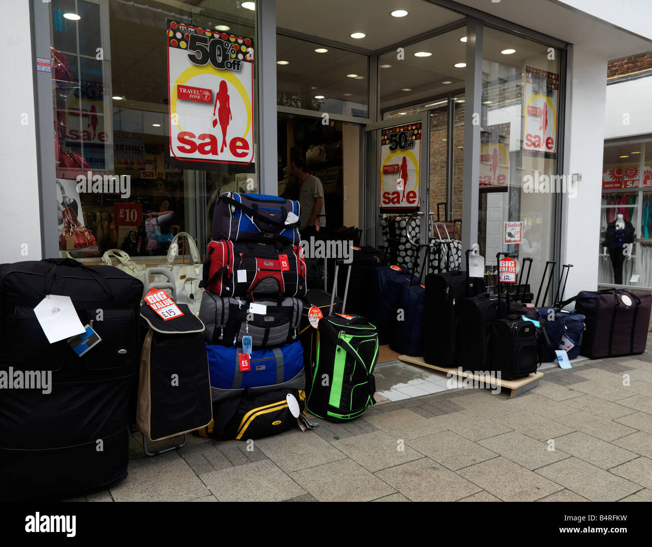 Luggage Shop Sutton High Street Surrey Stock Photo