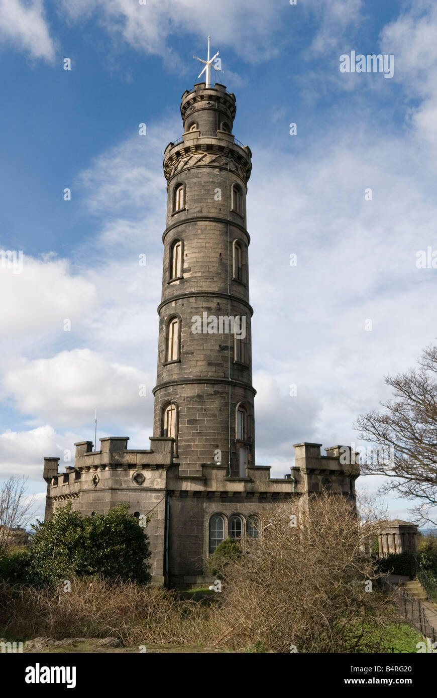 Admiral Lord Nelsons tower a monument above Edinburgh Stock Photo Alamy