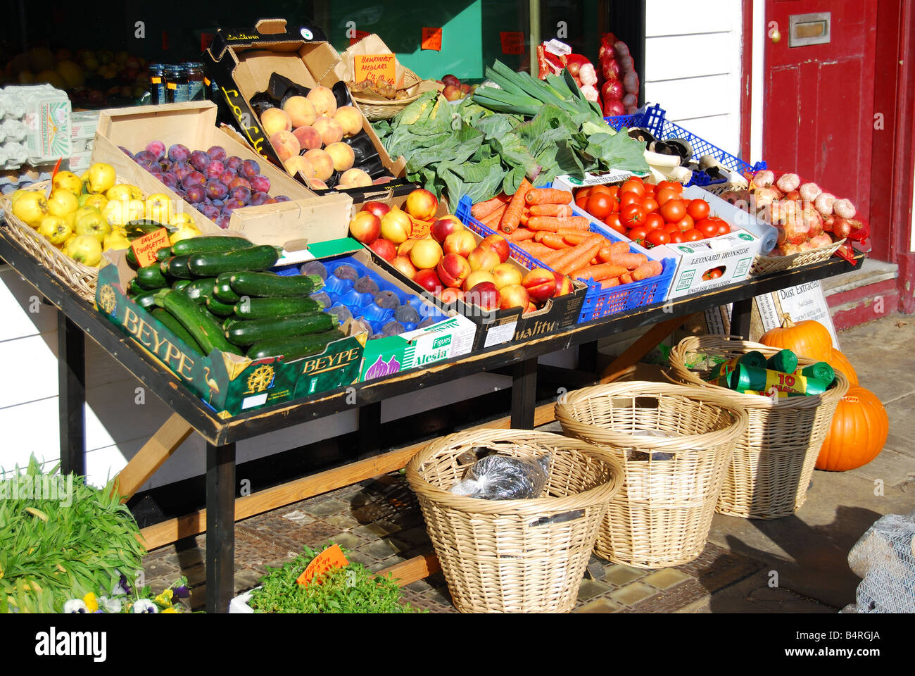 Fruit and vegetable stall outside village