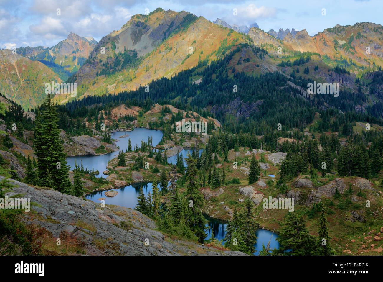 Rampart Lakes area of Alpine Lakes Wilderness, Washington Stock Photo