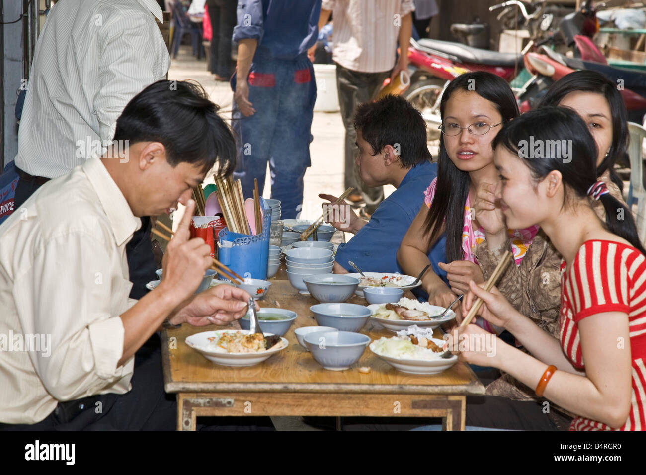 Street cafe Hanoi Vietnam Stock Photo
